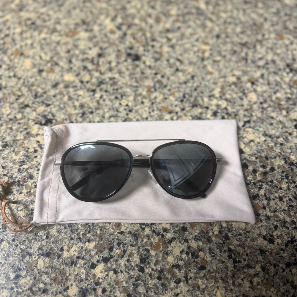 Tory Burch Black Aviator Sunglasses